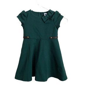 Janie & Jack Hunter Green Dress with Bow Size 2T